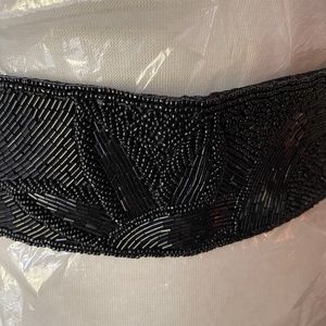 Vintaged Black beaded belt size small